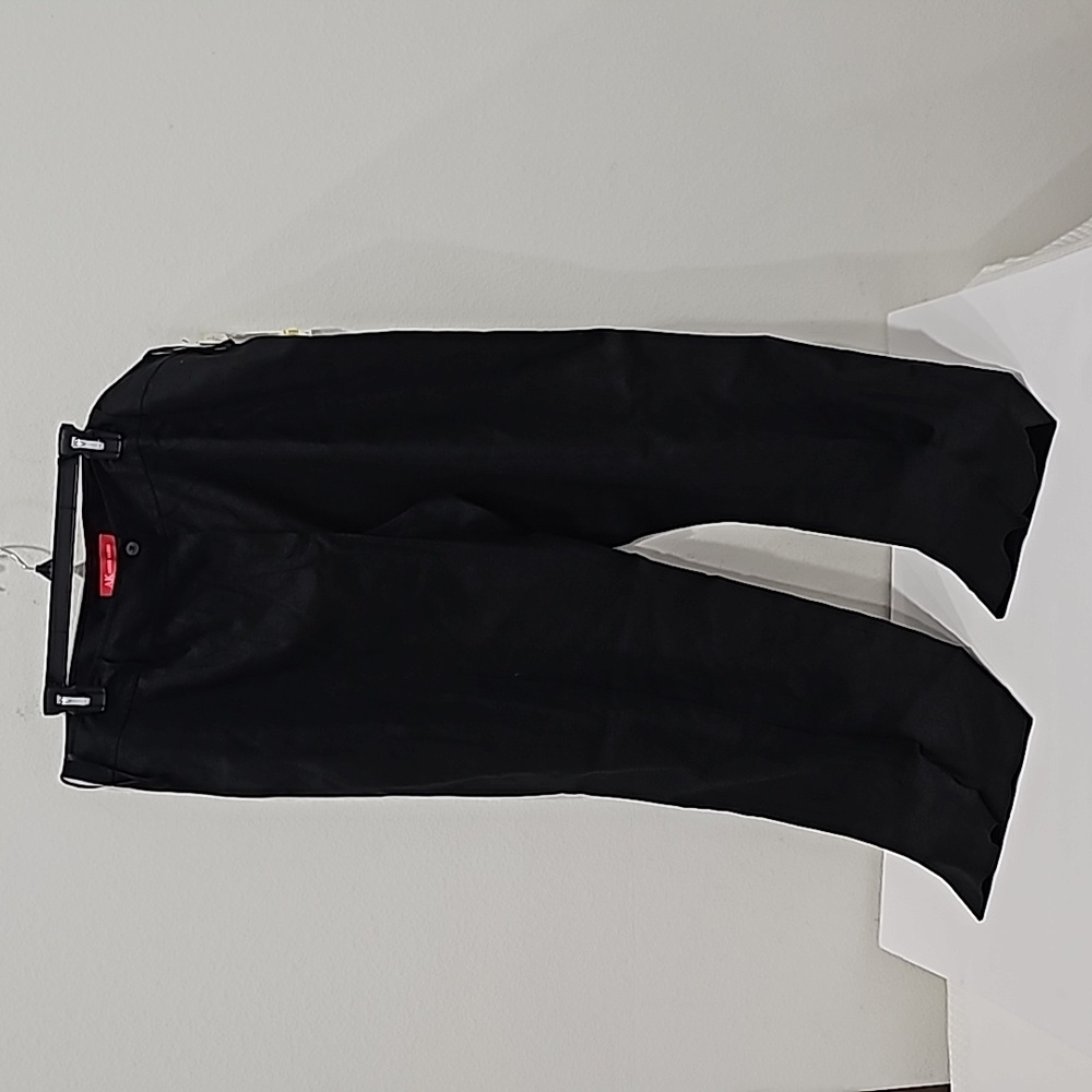 AK Anne Klein Womens Linen Pants Black Strech Size 18 W NWT